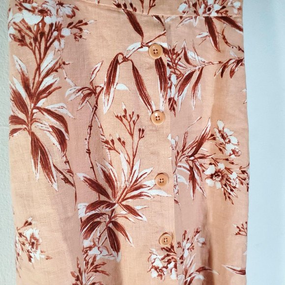 Joie Ethelda Floral Waist Tie Linen Dress S - Picture 9 of 10